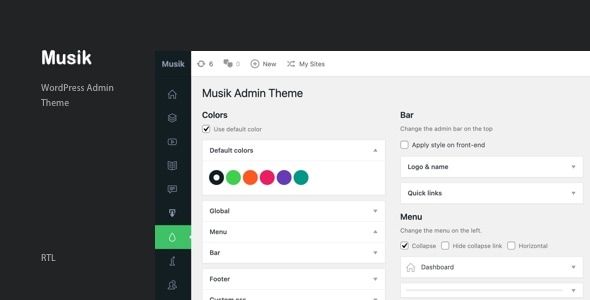 Musik - WordPress Admin Theme Download