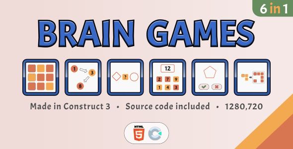Brain Games (6 in 1) - HTML5 Educational games Download Free