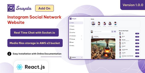 Snapta Web Instagram-like Interface