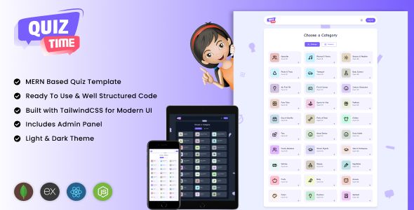 QuizTime MERN Stack Quiz App Interface