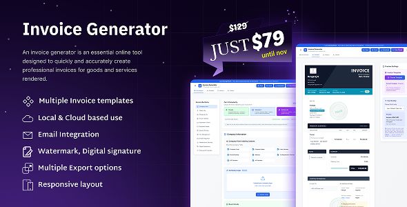 Professional Invoice Generator &ndash; 20 Templates