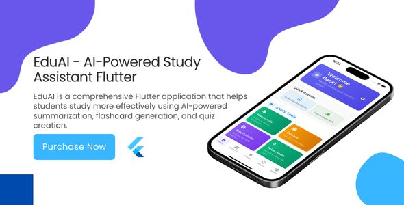 EduAI - AI-Powered Study Assistant - Smart Summaries, Flashcards, and Quizzes (Flutter App) Download