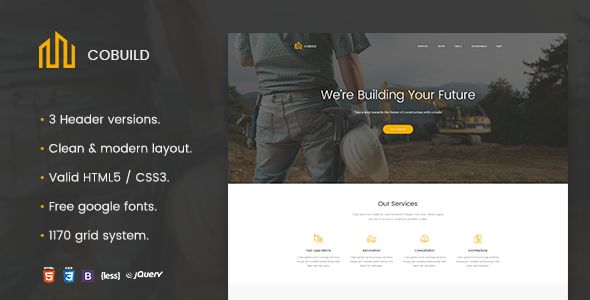 Cobuild – Construction Landing Page Html Template