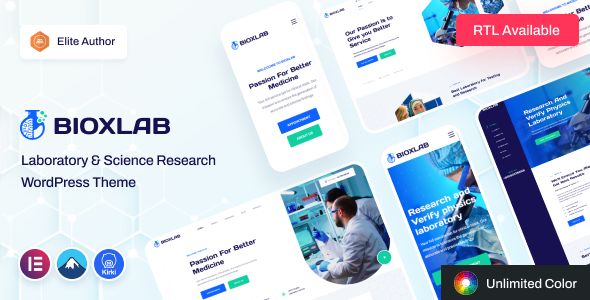 Bioxlab Laboratory & Science Research WordPress Theme Preview