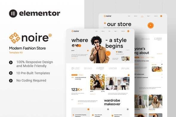 Noire Modern Fashion Store Elementor Template Kit