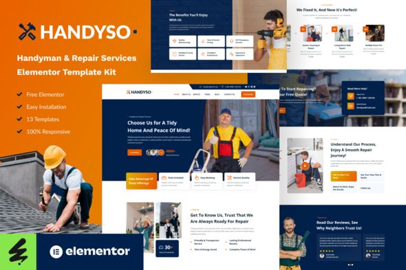 Handyso – Handyman & Repair Service Elementor Template Kit